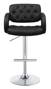 G102555 Contemporary Black Faux Leather Adjustable Bar Stool - Furnish 4 Less 98 (NY)*