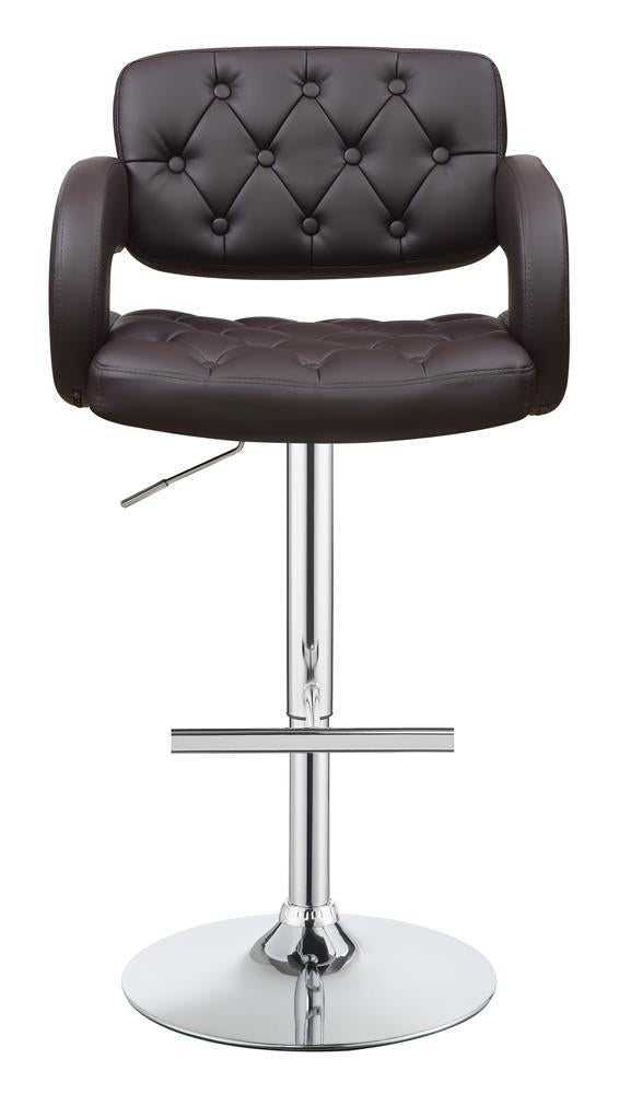 G102556 Contemporary Brown and Chrome Bar Stool - Furnish 4 Less 98 (NY)*