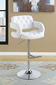 G102557 Contemporary White and Chrome Bar Stool - Furnish 4 Less 98 (NY)*