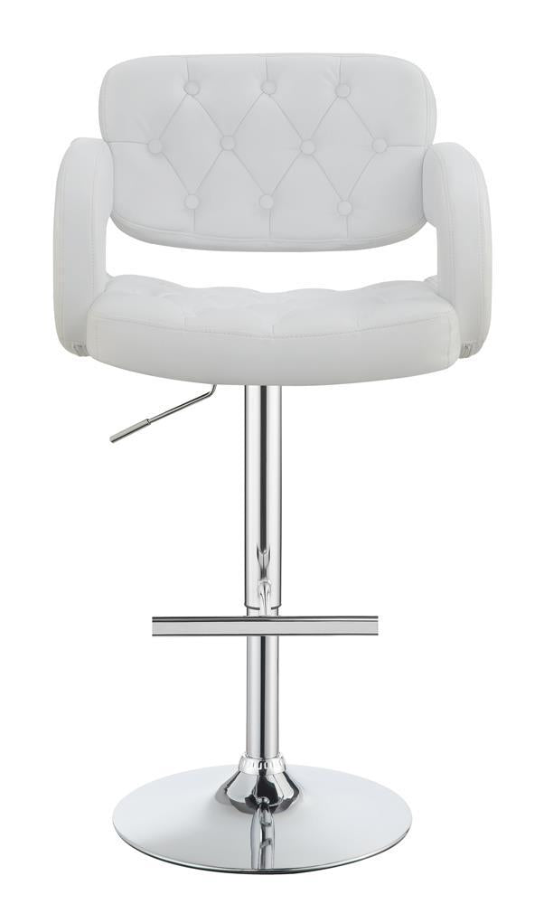 G102557 Contemporary White and Chrome Bar Stool - Furnish 4 Less 98 (NY)*