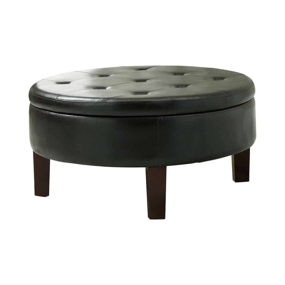 G501010 Casual Dark Brown Round Ottoman - Furnish 4 Less 98 (NY)*