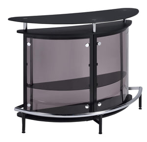 G101065 Contemporary Black Bar Unit with Tempered Glass - Furnish 4 Less 98 (NY)*