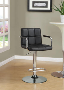 G121095 Contemporary Black and Chrome Adjustable Bar Stool with Arms - Furnish 4 Less 98 (NY)*