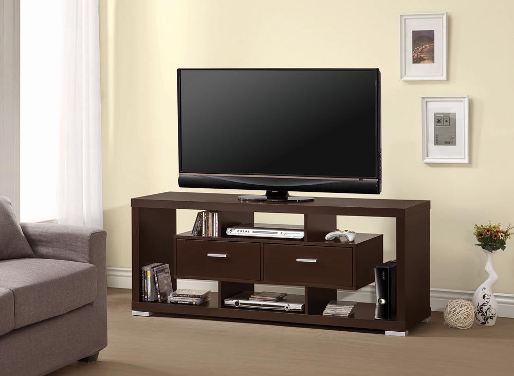 Casey 2-drawer Rectangular TV Console Cappuccino