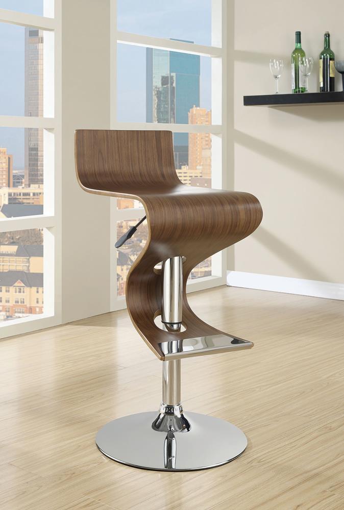 G100396 Contemporary Walnut Adjustable Bar Stool - Furnish 4 Less 98 (NY)*