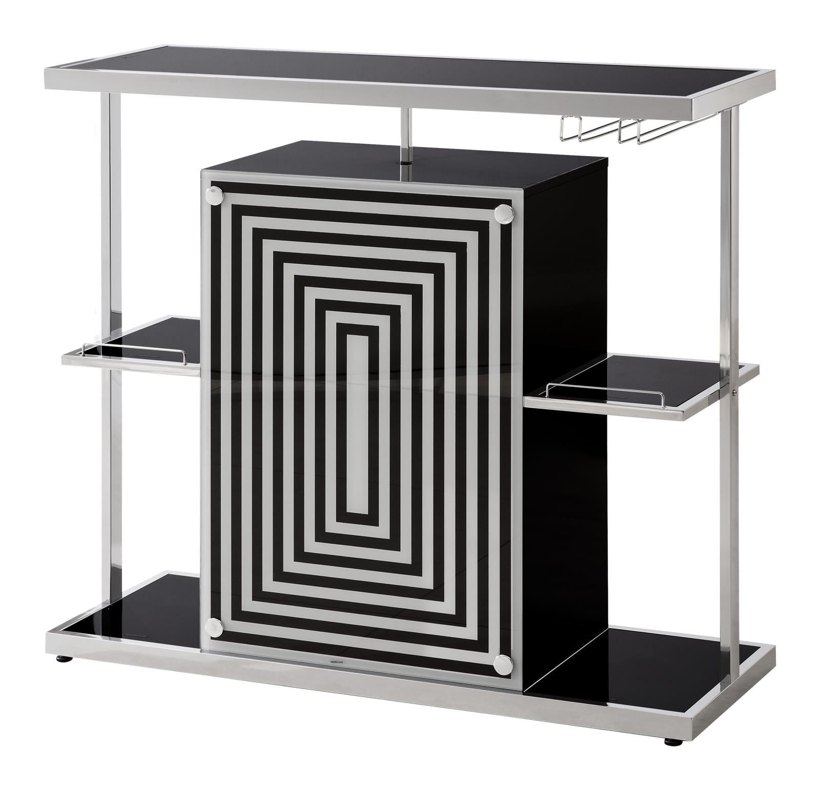 G130076 Contemporary Glossy Black Bar Unit - Furnish 4 Less 98 (NY)*