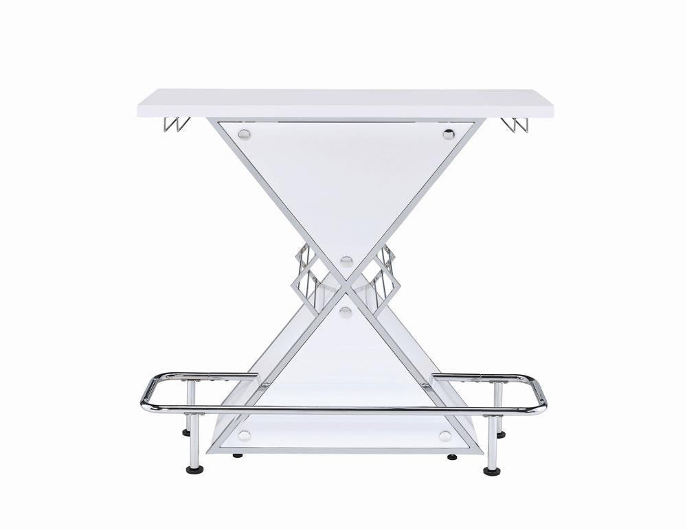 G130078 Contemporary White Stacked Triangle Bar Unit - Furnish 4 Less 98 (NY)*