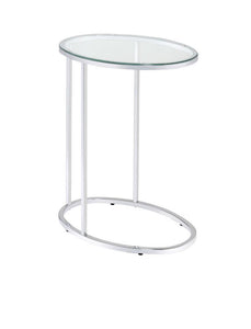 G902927 Contemporary Glass and Chrome Snack Table - Furnish 4 Less 98 (NY)*