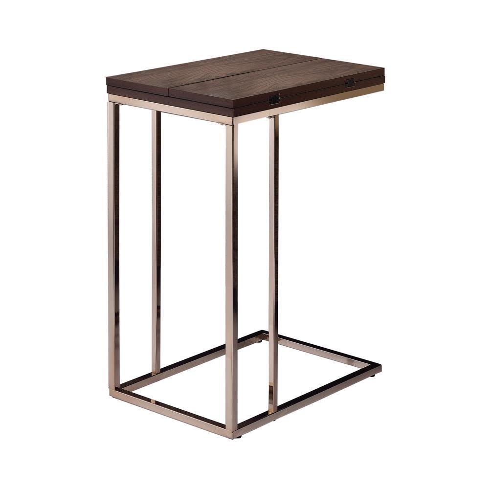 G902932 Contemporary Chocolate Chrome and Chestnut Snack Table - Furnish 4 Less 98 (NY)*