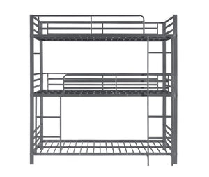 Maynard Metal Triple Twin Bunk Bed Gunmetal