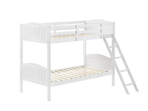 405053WHT TWIN/TWIN BUNK BED