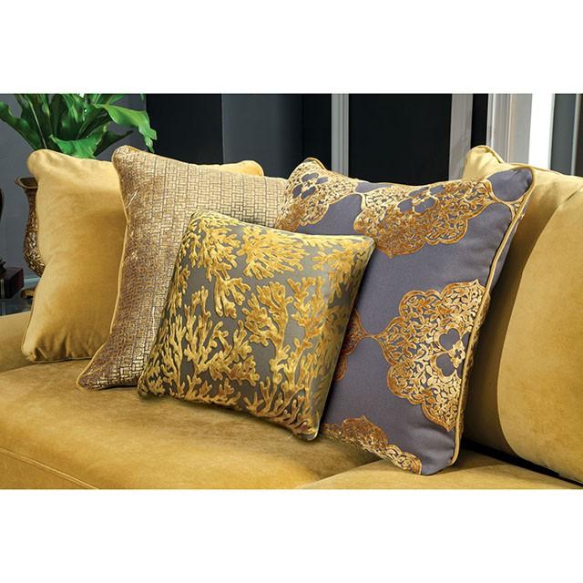 Viscontti Gold/Gray Sofa, Gold - Furnish 4 Less 98 (NY)*