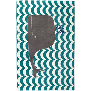 BARON 5' X 8', Area Rug, Whale, Teal/Gray image