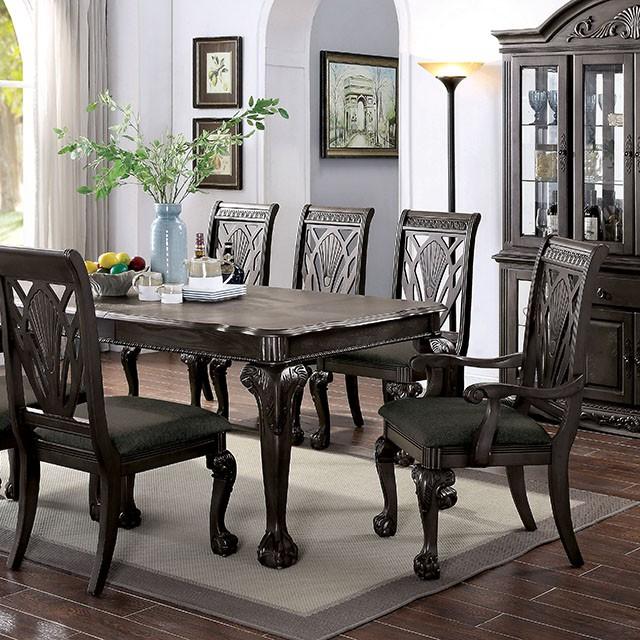 Petersburg Dark Gray Dining Table w/ 1x18