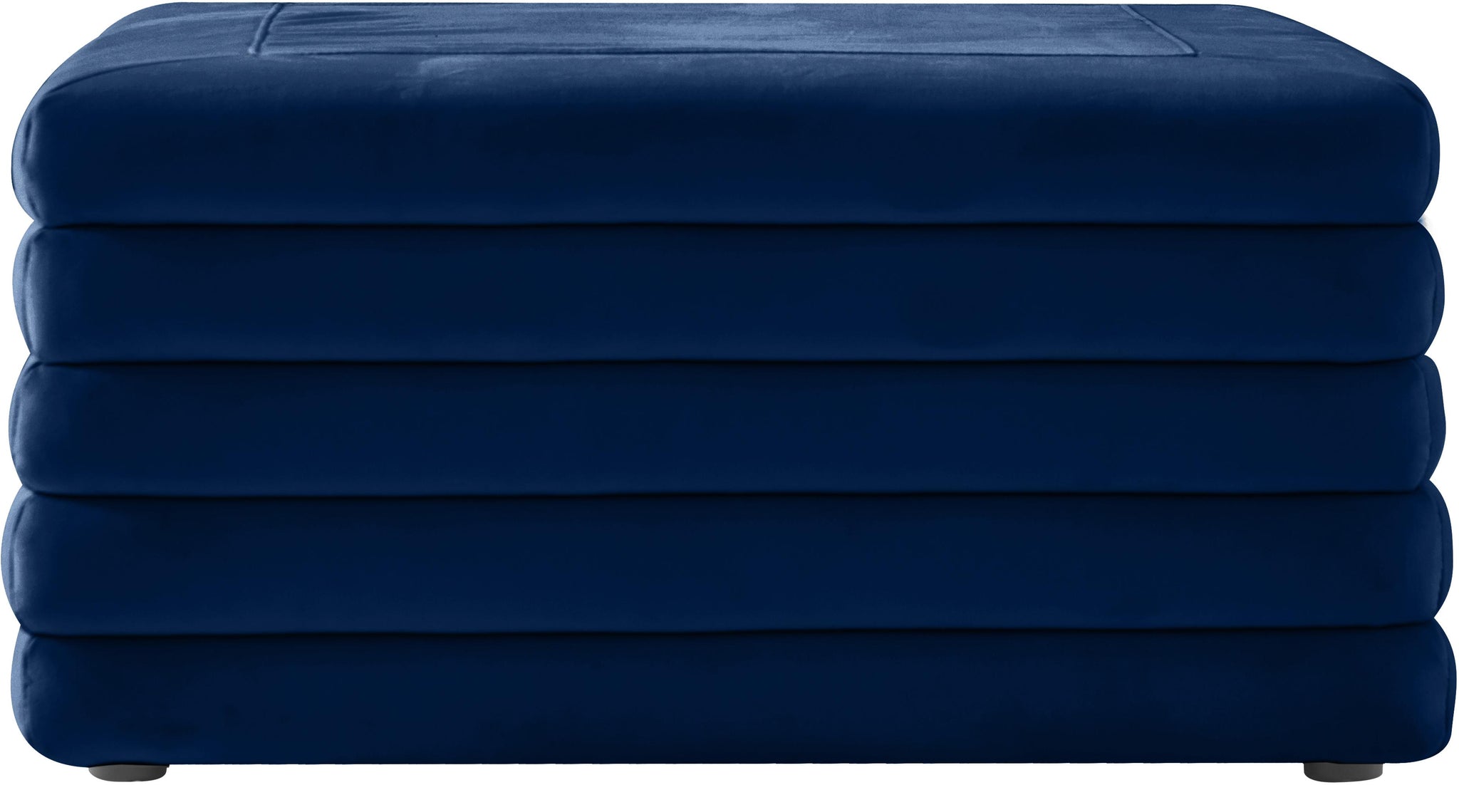 Lorenzo Navy Velvet Ottoman - Furnish 4 Less 98 (NY)*