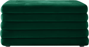 Lorenzo Green Velvet Ottoman - Furnish 4 Less 98 (NY)*