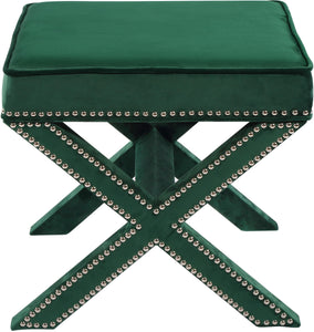 Nixon Green Velvet Ottoman/Bench - Furnish 4 Less 98 (NY)*