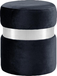 Hailey Black Velvet Ottoman/Stool - Furnish 4 Less 98 (NY)*