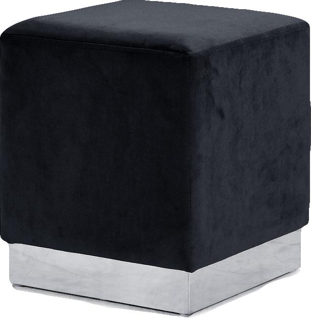 Jax Black Velvet Ottoman/Stool - Furnish 4 Less 98 (NY)*