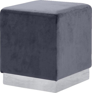 Jax Grey Velvet Ottoman/Stool - Furnish 4 Less 98 (NY)*