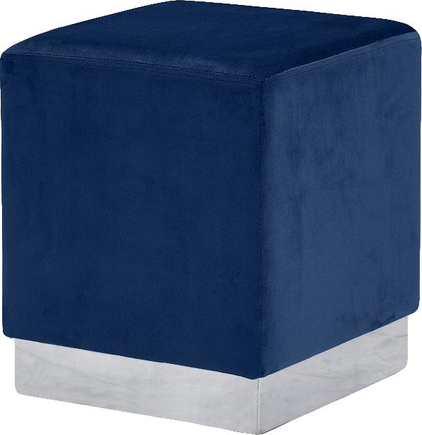 Jax Navy Velvet Ottoman/Stool - Furnish 4 Less 98 (NY)*