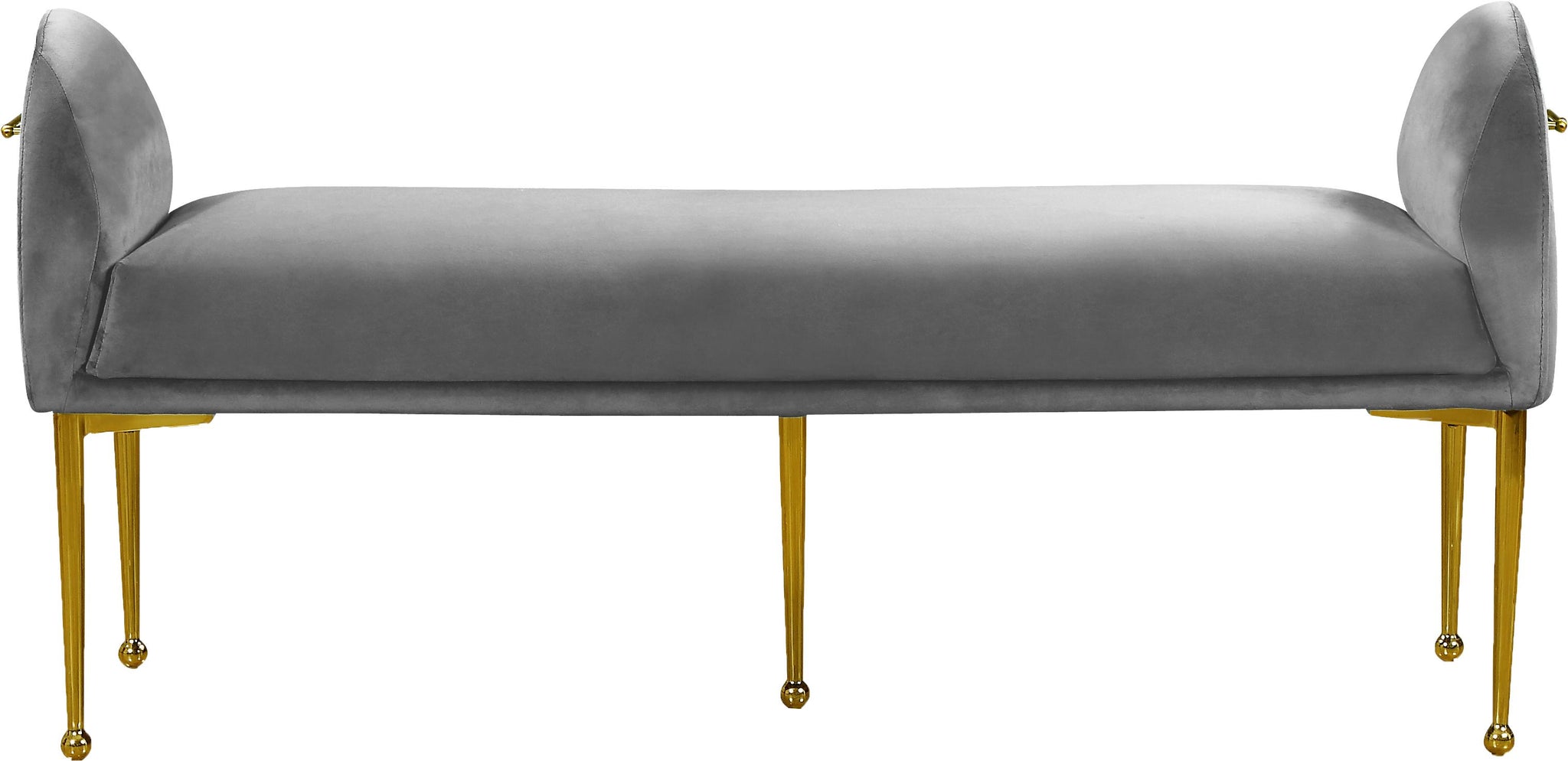 Owen Grey Velvet Bench