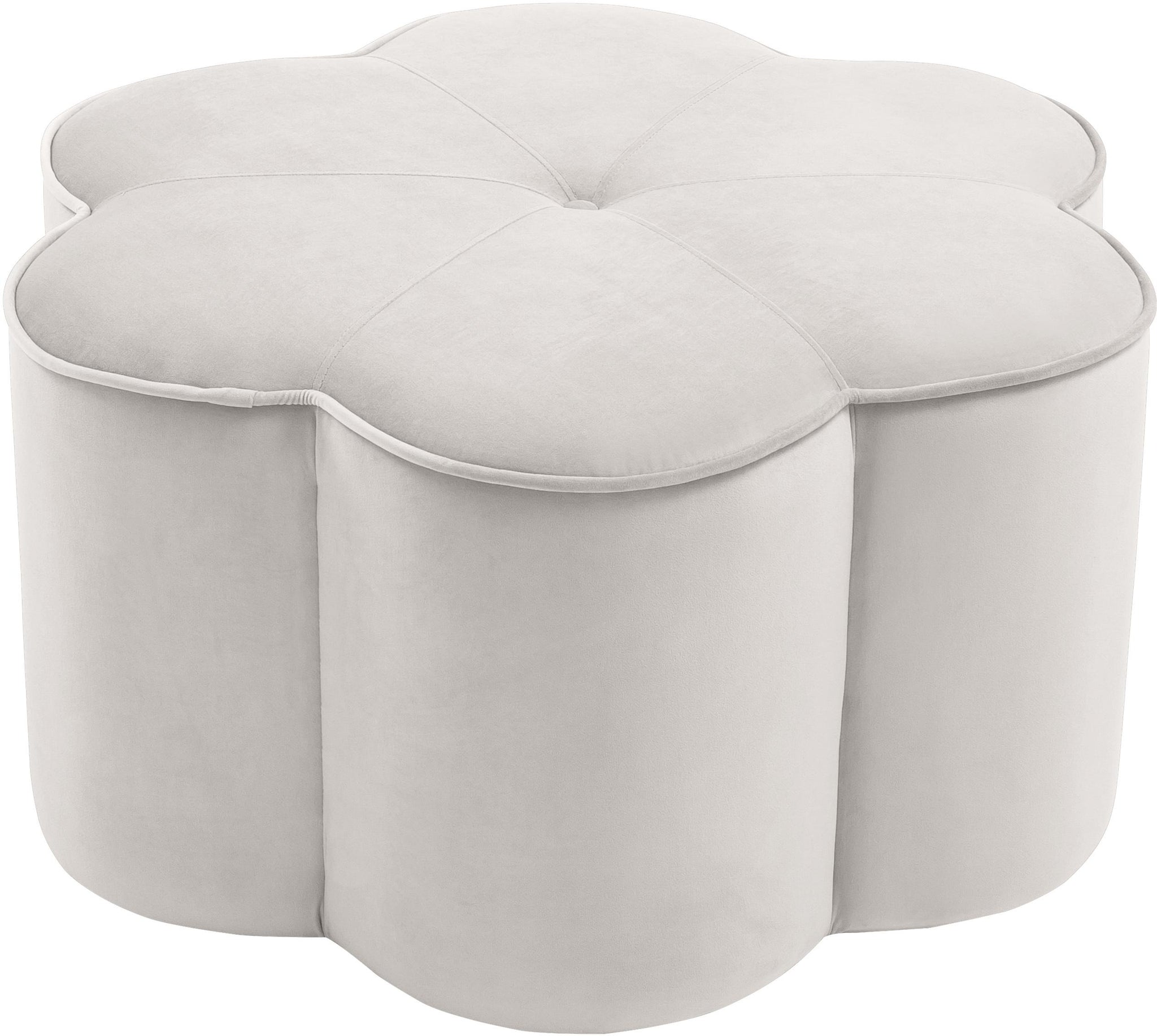 Daisy Cream Velvet Ottoman image