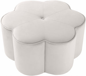 Daisy Cream Velvet Ottoman - Furnish 4 Less 98 (NY)*