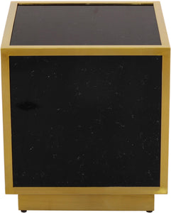 Glitz Black Faux Marble End Table