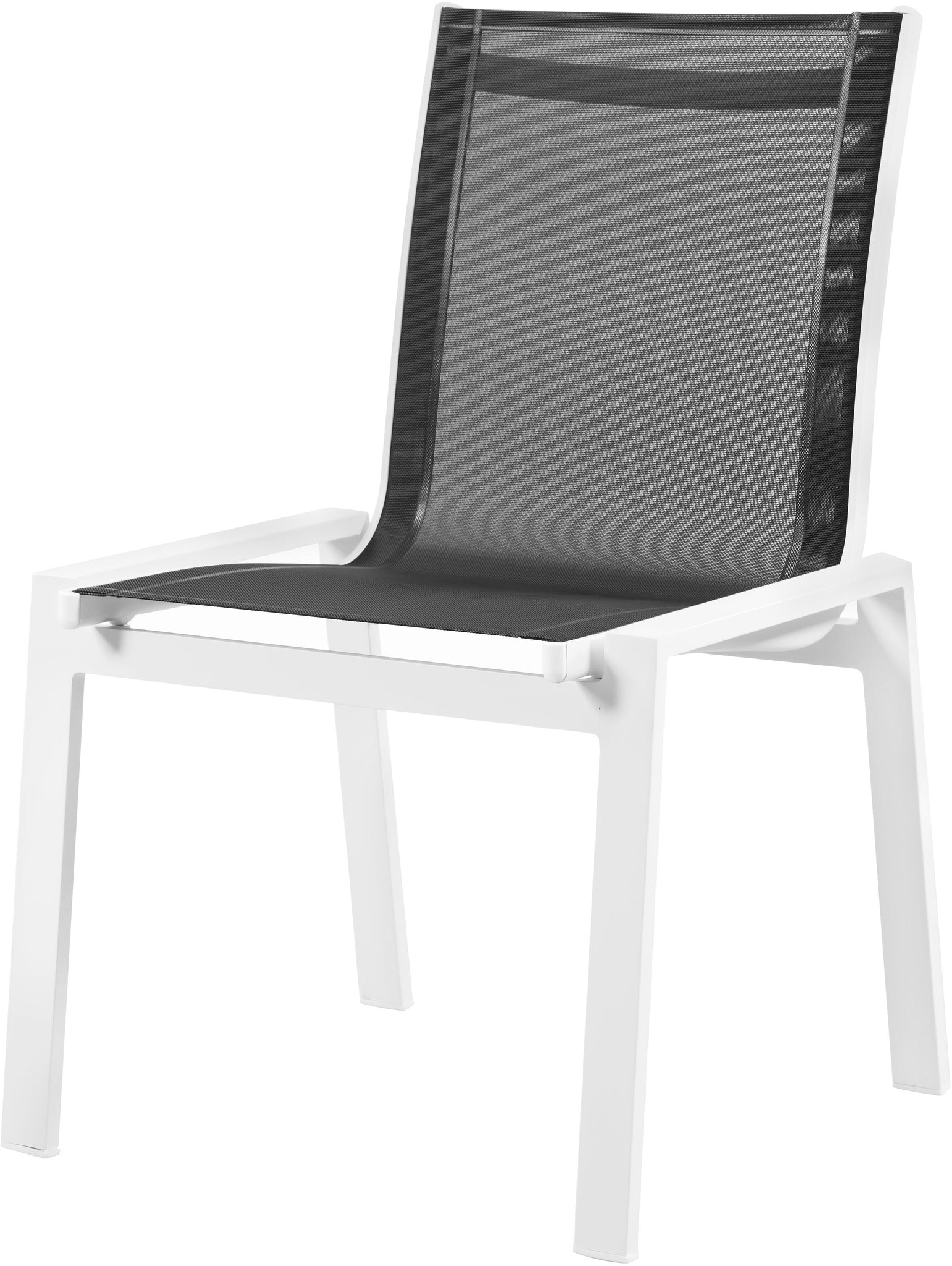 Nizuc Black Mesh Waterproof Fabric Outdoor Patio Aluminum Mesh Dining Chair