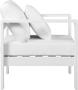 Nizuc White Waterproof Fabric Outdoor Patio Aluminum Arm Chair - Furnish 4 Less 98 (NY)*