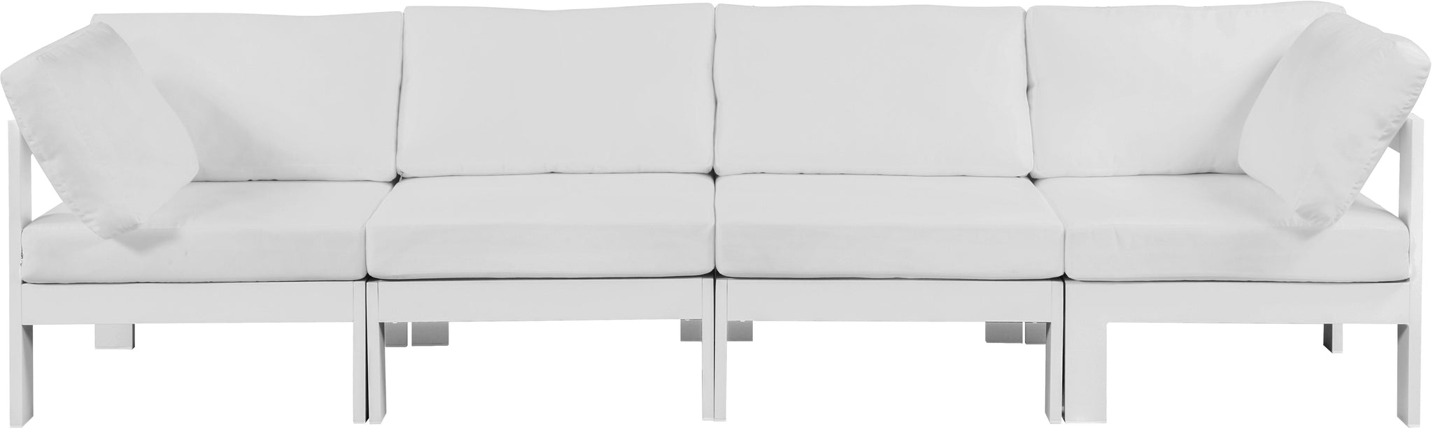 Nizuc White Waterproof Fabric Outdoor Patio Modular Sofa