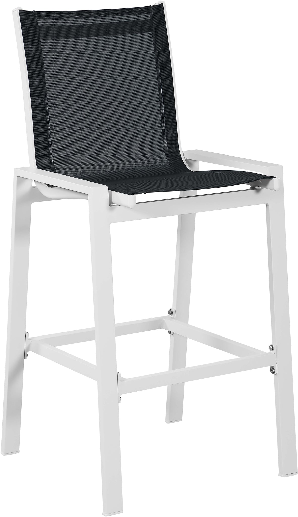 Nizuc Black Mesh Waterproof Fabric Outdoor Patio Aluminum Mesh Barstool - Furnish 4 Less 98 (NY)*