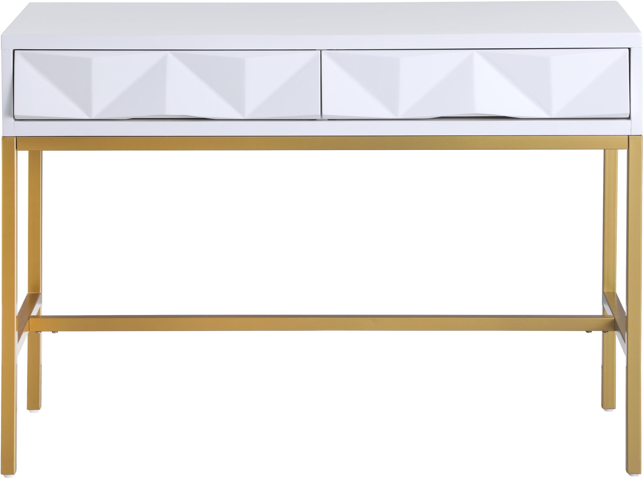 Pandora White Laquer with Gold Console Table