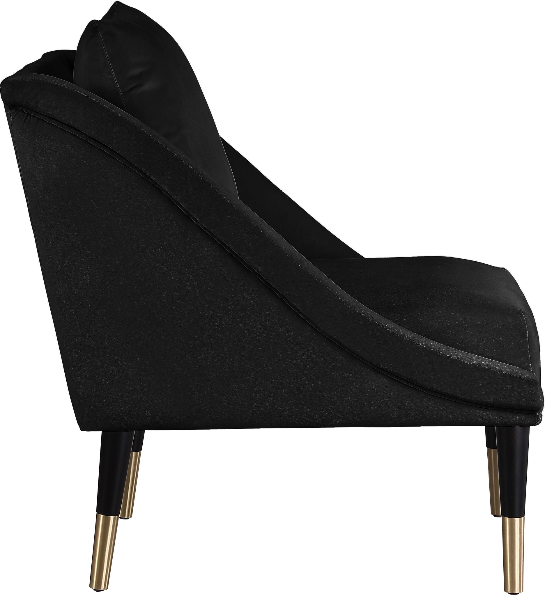 Elegante Black Velvet Accent Chair