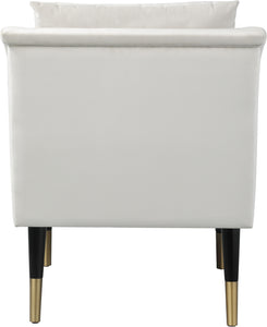 Elegante Cream Velvet Accent Chair