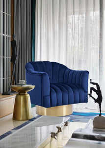 Farrah Navy Velvet Accent Chair - Furnish 4 Less 98 (NY)*