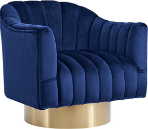 Farrah Navy Velvet Accent Chair - Furnish 4 Less 98 (NY)*