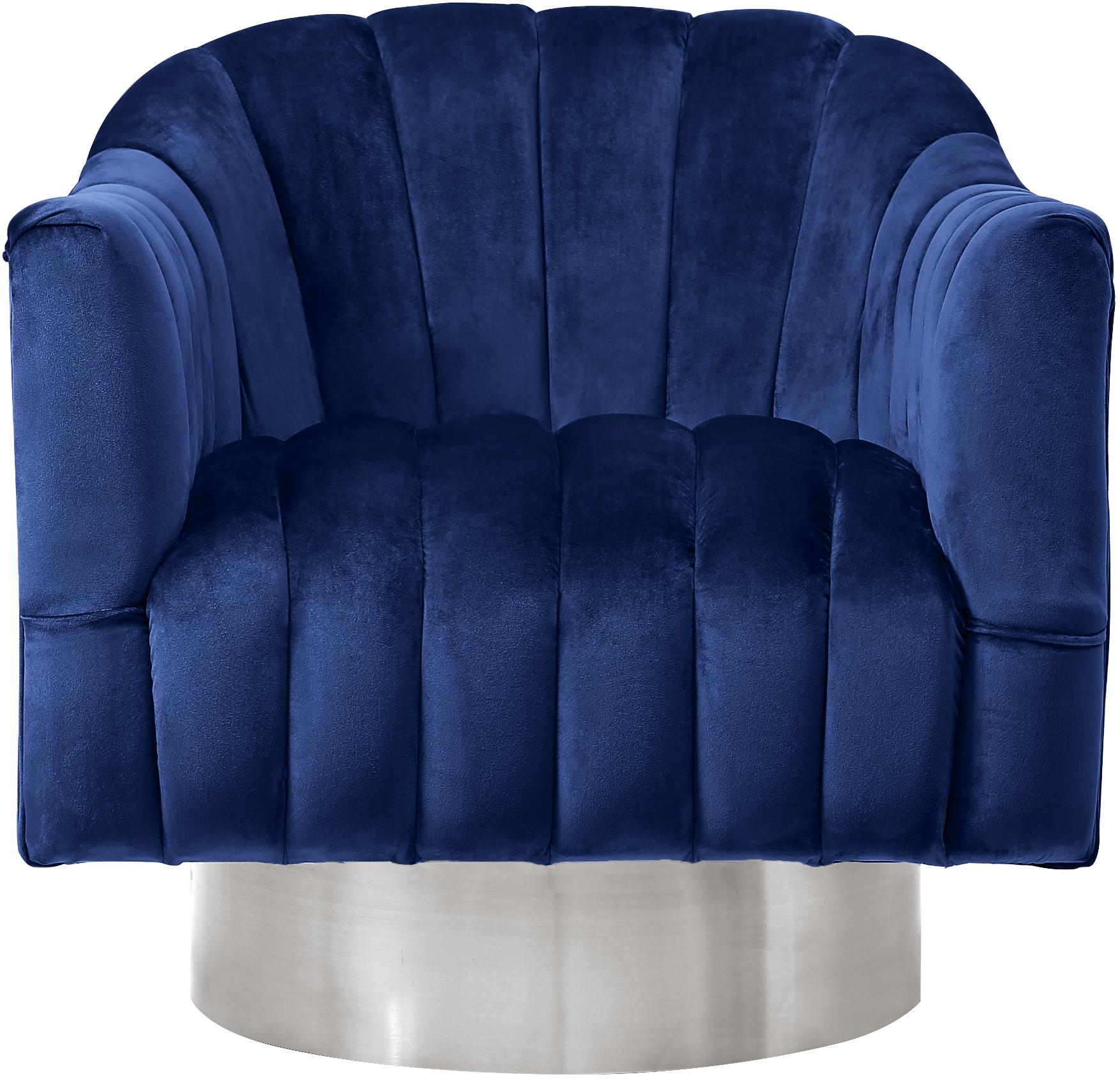 Farrah Navy Velvet Accent Chair - Furnish 4 Less 98 (NY)*