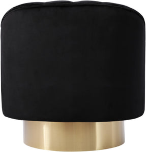 Farrah Black Velvet Accent Chair