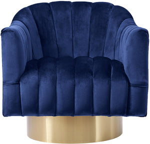 Farrah Navy Velvet Accent Chair - Furnish 4 Less 98 (NY)*