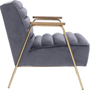 Woodford Grey Velvet Accent Chair