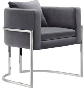 Pippa Grey Velvet Accent Chair image