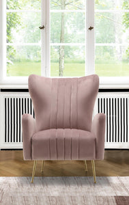 Opera Pink Velvet Accent Chair - Furnish 4 Less 98 (NY)*