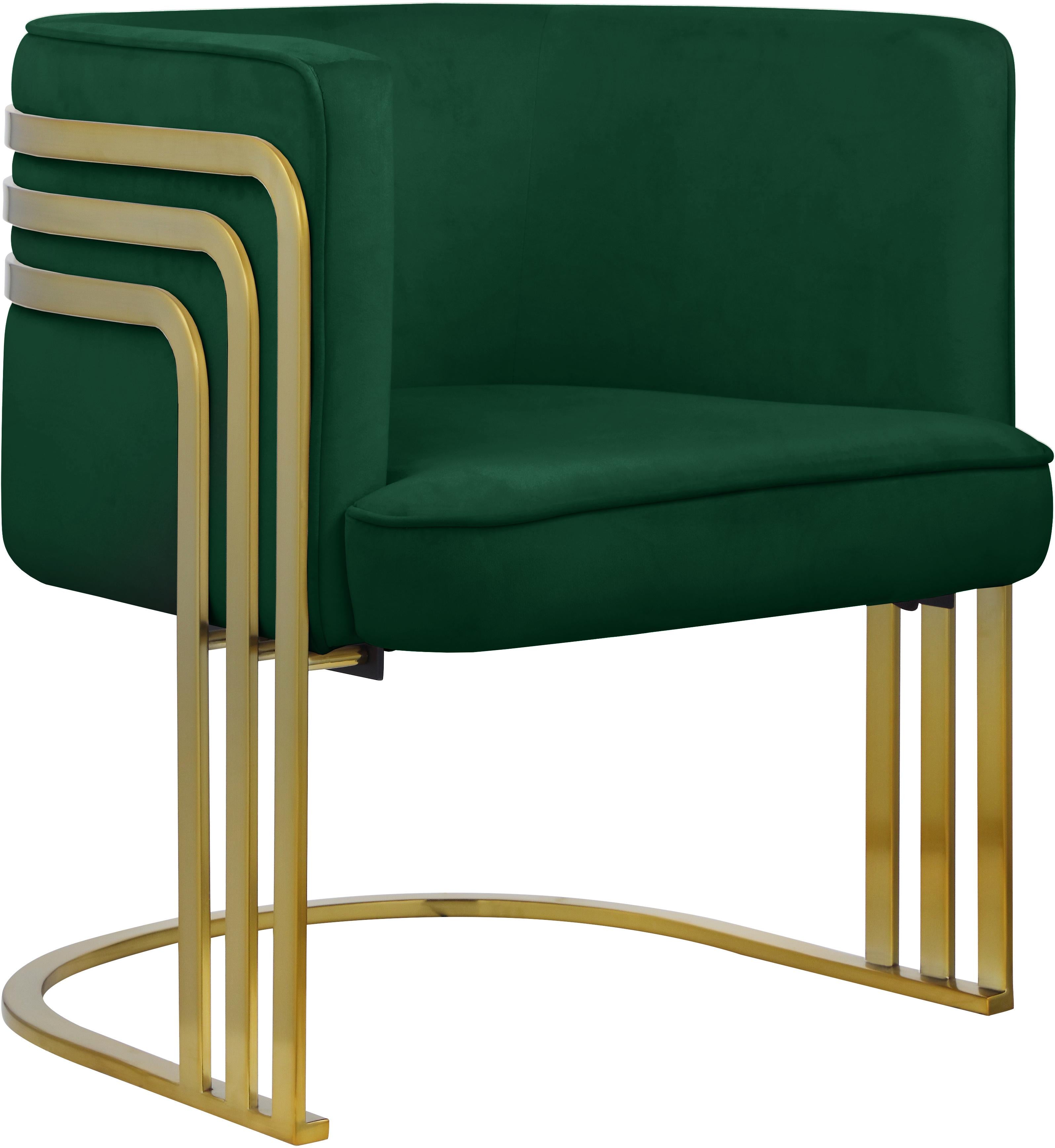Rays Green Velvet Accent Chair