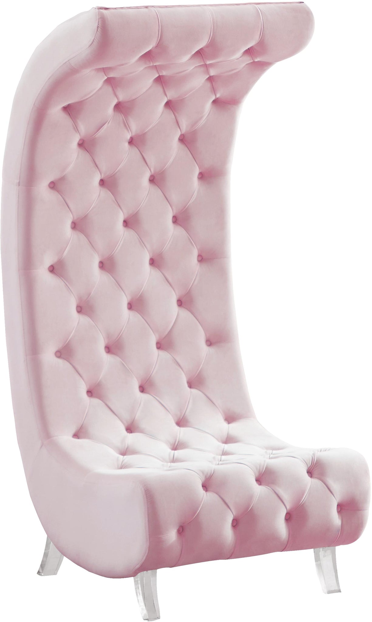 Crescent Pink Velvet Accent Chair image