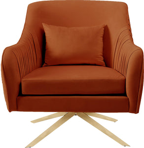 Paloma Cognac Velvet Accent Chair - Furnish 4 Less 98 (NY)*