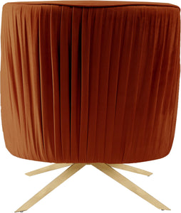 Paloma Cognac Velvet Accent Chair - Furnish 4 Less 98 (NY)*