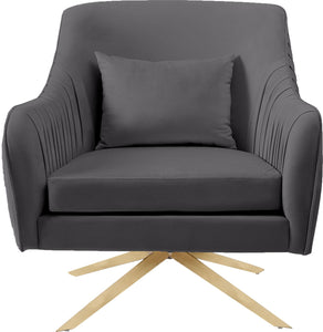 Paloma Grey Velvet Accent Chair - Furnish 4 Less 98 (NY)*