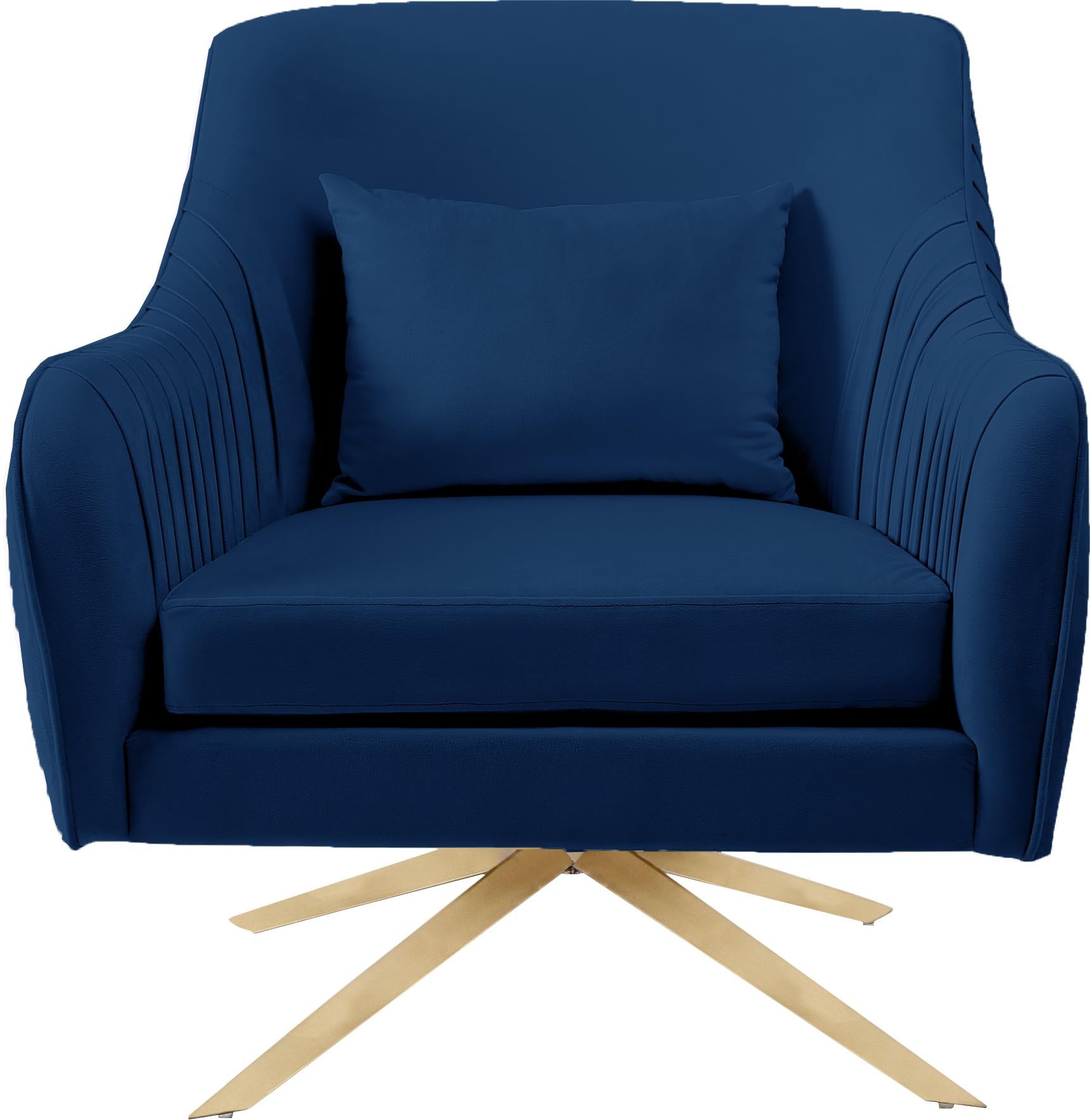 Paloma Navy Velvet Accent Chair - Furnish 4 Less 98 (NY)*